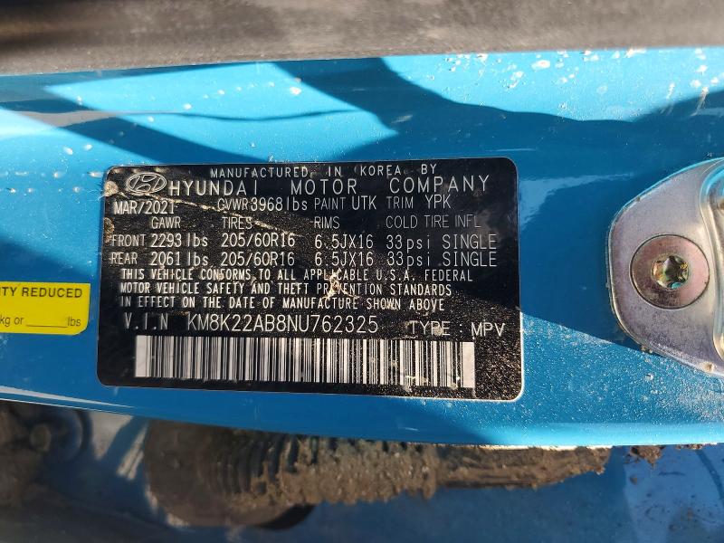 Продажа на аукционе авто 2022 Hyundai Kona, vin: KM8K22AB8NU762325, номер лота: 53817356