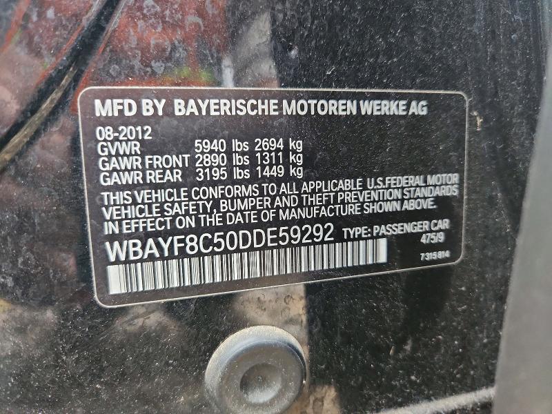 Продаж на аукціоні авто 2013 Bmw 750, vin: WBAYF8C50DDE59292, номер лоту: 54841016
