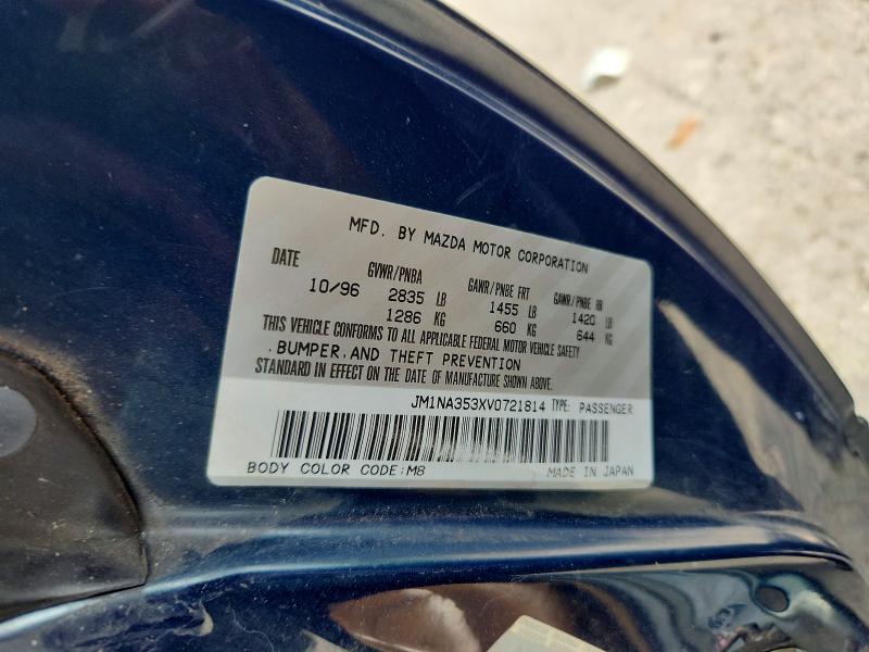 52413066 :رقم المزاد ، JM1NA353XV0721814 vin ، 1997 Mazda Mx-5 Miata مزاد بيع