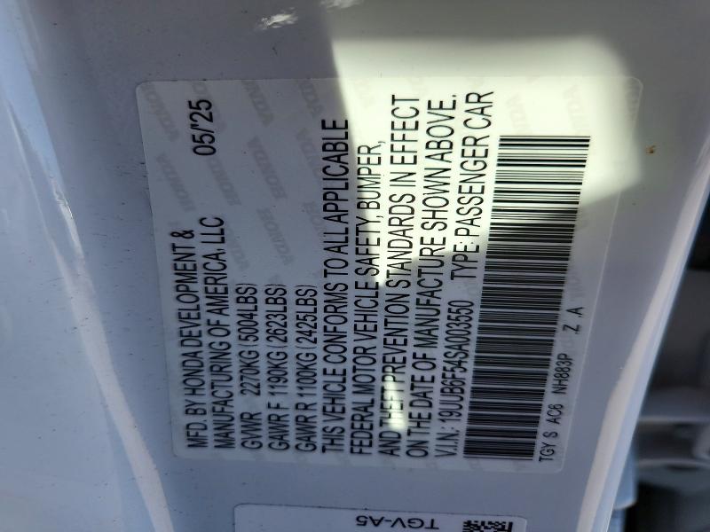Продажа на аукционе авто 2025 Acura Tlx, vin: 19UUB6F54SA003550, номер лота: 53395776