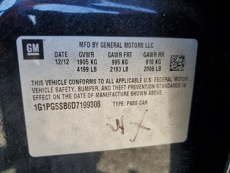 Продажа на аукционе авто 2013 Chevrolet Cruze, vin: 1G1PG5SB6D7199308, номер лота: 52098926