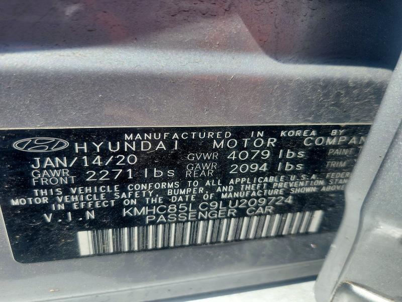Aukcja sprzedaży 2020 Hyundai Ioniq, vin: KMHC85LC9LU209724, numer aukcji: 51980836