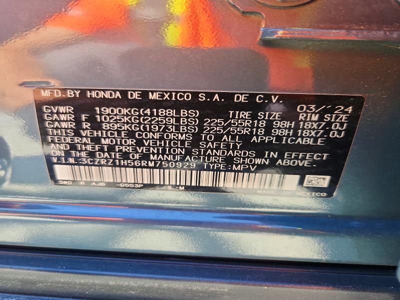 Продаж на аукціоні авто 2024 Honda Hr-v, vin: 3CZRZ1H56RM750929, номер лоту: 53528846