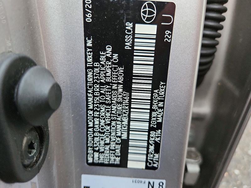 52524516 :رقم المزاد ، NMTKHMBX2LR114617 vin ، 2020 Toyota C-hr مزاد بيع