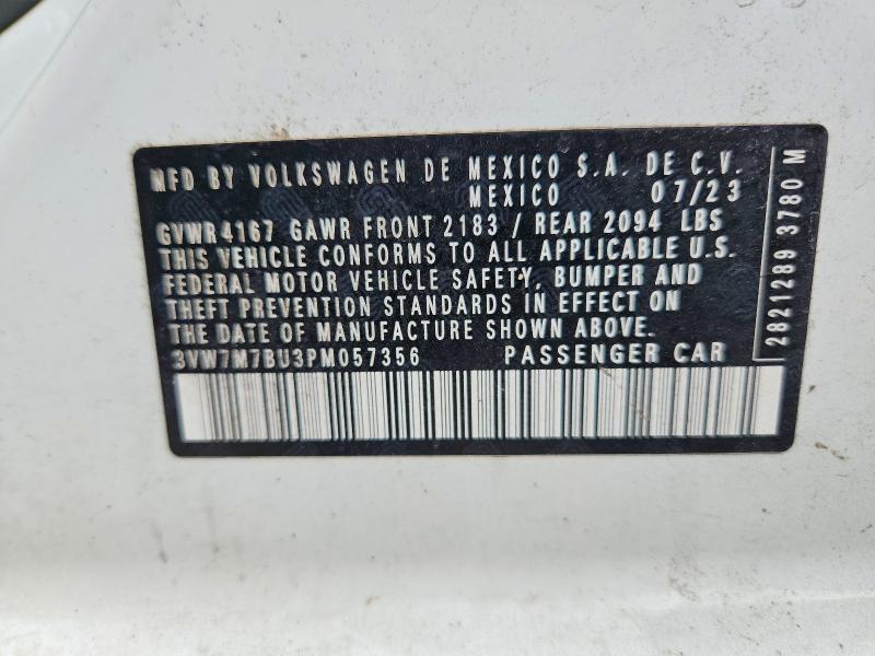 Aukcja sprzedaży 2023 Volkswagen Jetta, vin: 3VW7M7BU3PM057356, numer aukcji: 54881396