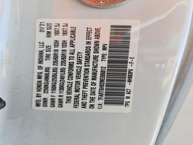 Aukcja sprzedaży 2021 Honda Cr-v, vin: 7FART6H82ME006812, numer aukcji: 53460166