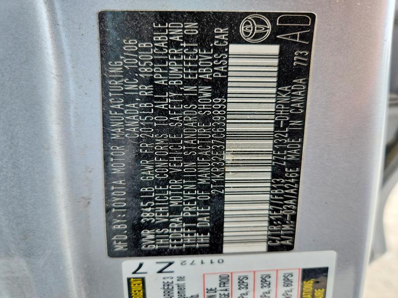 54616416 :رقم المزاد ، 2T1KR32E37C639899 vin ، 2007 Toyota Corolla Matrix مزاد بيع