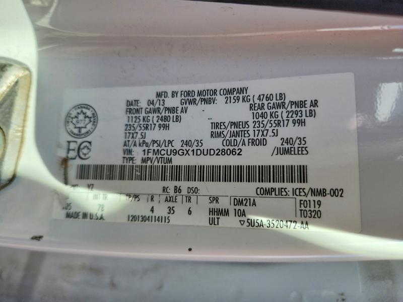 Aukcja sprzedaży 2013 Ford Escape, vin: 1FMCU9GX1DUD28062, numer aukcji: 52882626