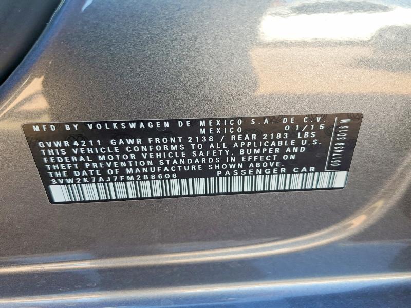 Продаж на аукціоні авто 2015 Volkswagen Jetta, vin: 3VW2K7AJ7FM288606, номер лоту: 55410886