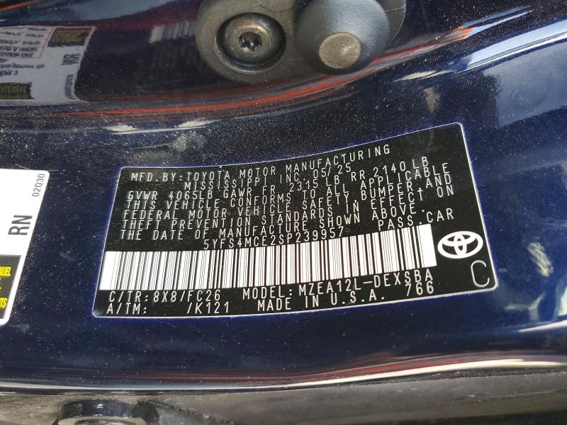 Aukcja sprzedaży 2025 Toyota Corolla, vin: 5YFS4MCE2SP239957, numer aukcji: 53649396
