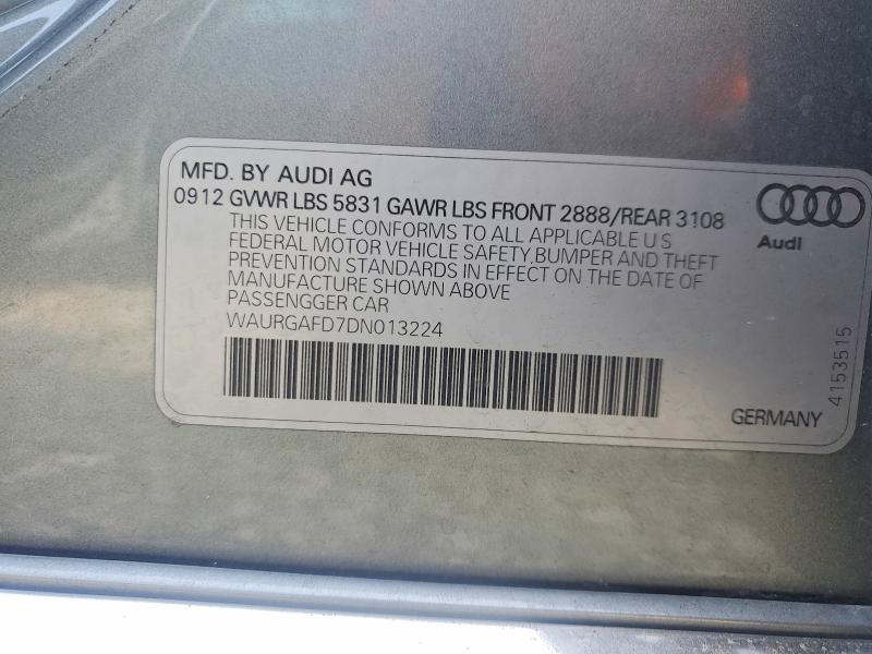 2013 Audi A8 მანქანა იყიდება აუქციონზე, vin: WAURGAFD7DN013224, აუქციონის ნომერი: 53390226