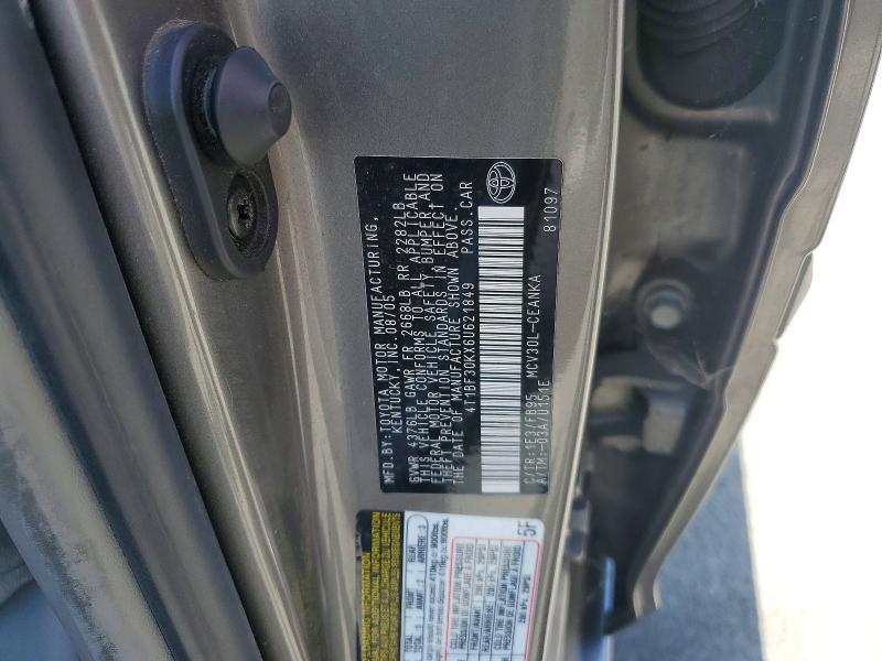 55163406 :رقم المزاد ، 4T1BF30KX6U621849 vin ، 2006 Toyota Camry مزاد بيع