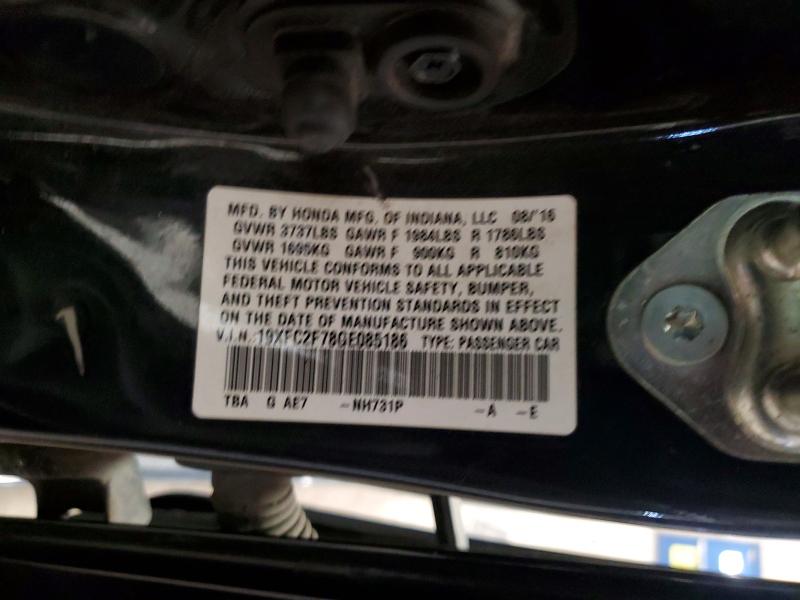 55184126 :رقم المزاد ، 19XFC2F78GE085186 vin ، 2016 Honda Civic مزاد بيع
