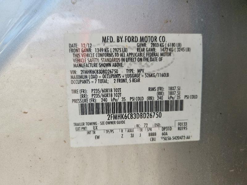Продажа на аукционе авто 2013 Ford Flex, vin: 2FMHK6C83DBD26750, номер лота: 52970536