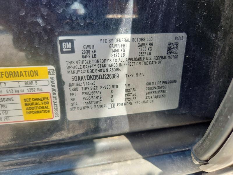 2013 Buick Enclacv მანქანა იყიდება აუქციონზე, vin: 5GAKVDKD5DJ226389, აუქციონის ნომერი: 54313086