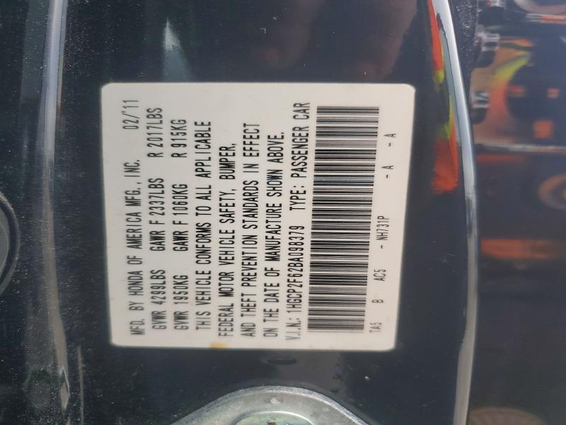 Aukcja sprzedaży 2011 Honda Accord, vin: 1HGCP2F62BA098379, numer aukcji: 55491246