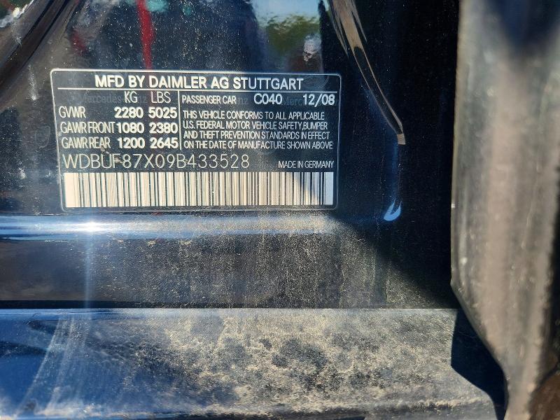 Aukcja sprzedaży 2009 Mercedes-benz E, vin: WDBUF87X09B433528, numer aukcji: 52270636