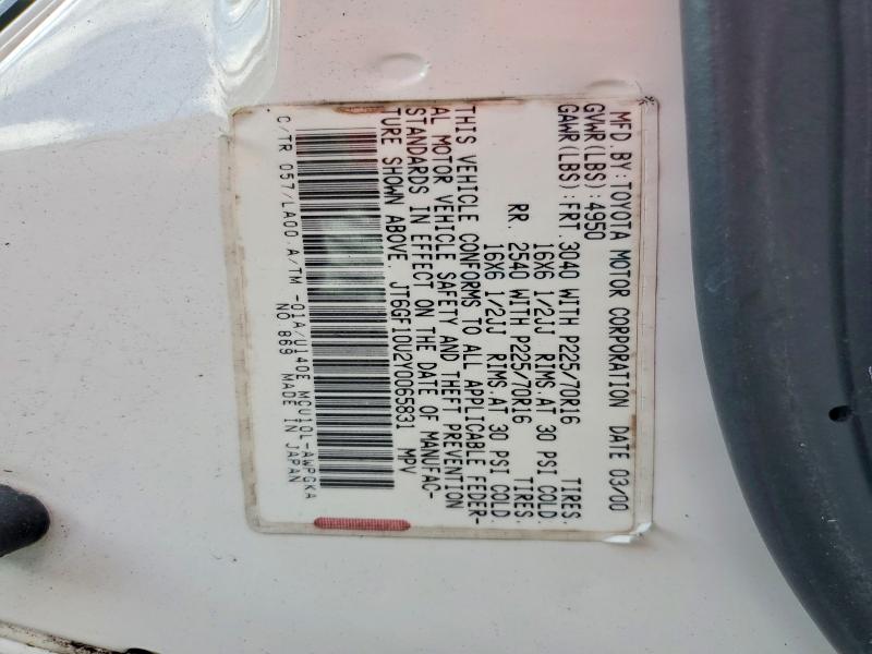 Продаж на аукціоні авто 2000 Lexus Rx, vin: JT6GF10U2Y0065831, номер лоту: 53989246