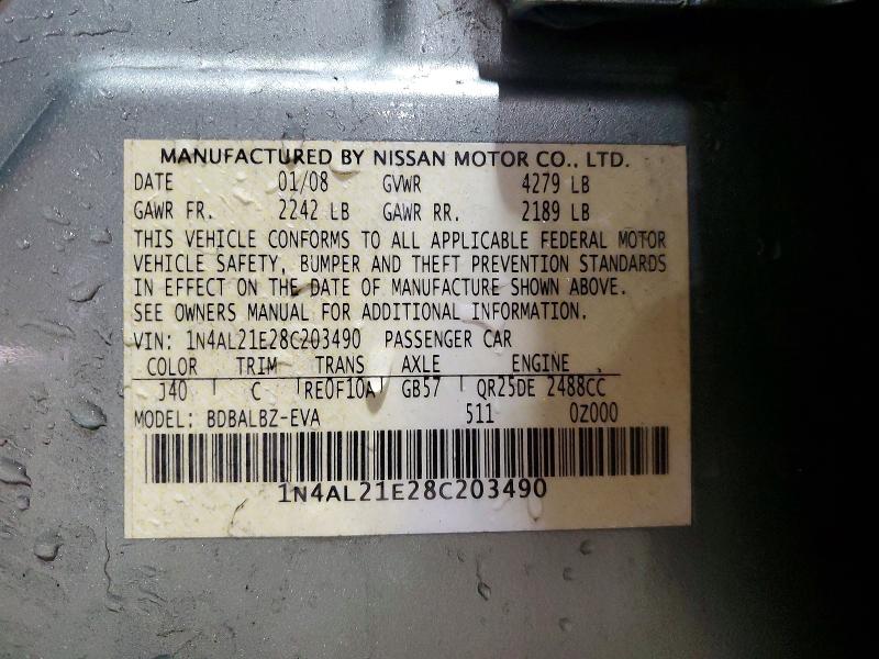 Продажа на аукционе авто 2008 Nissan Altima, vin: 1N4AL21E28C203490, номер лота: 50404026