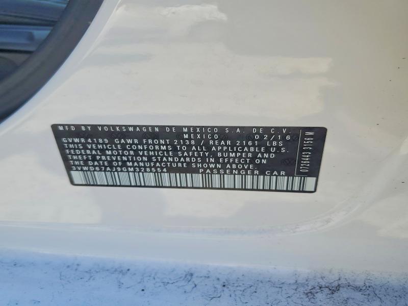 53909796 :رقم المزاد ، 3VWD67AJ9GM328554 vin ، 2016 Volkswagen Jetta مزاد بيع