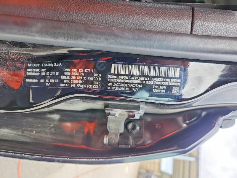 52248986 :رقم المزاد ، ZACCJABT7FPC27244 vin ، 2015 Jeep Renegade مزاد بيع