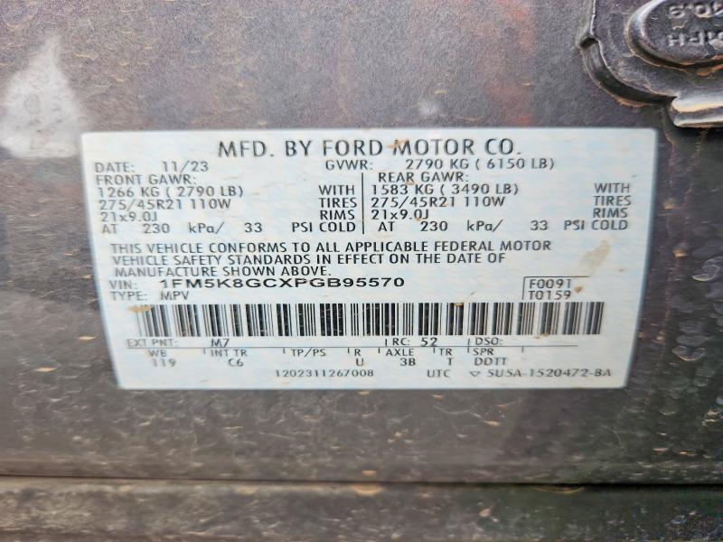 52467466 :رقم المزاد ، 1FM5K8GCXPGB95570 vin ، 2023 Ford Explorer مزاد بيع