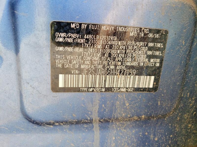 Aukcja sprzedaży 2017 Subaru Forester, vin: JF2SJARC6HH427139, numer aukcji: 51951016
