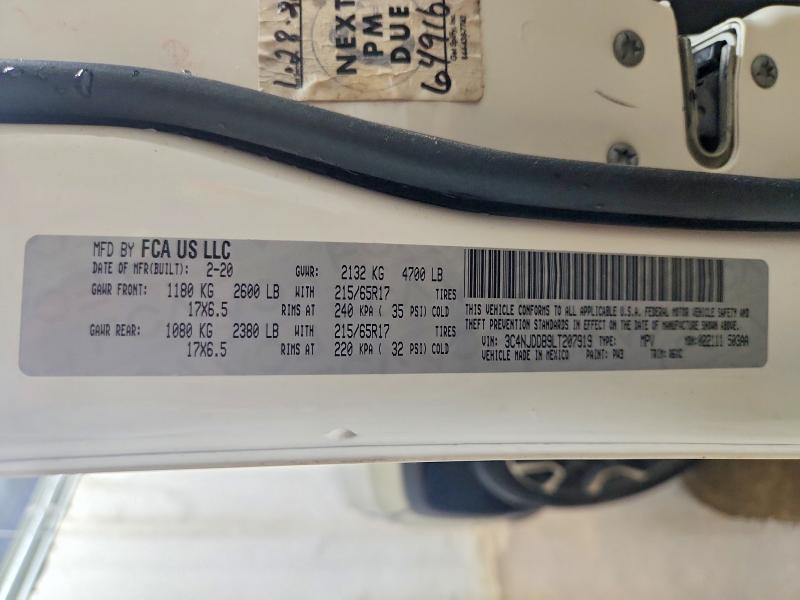Продажа на аукционе авто 2020 Jeep Compass, vin: 3C4NJDDB9LT207919, номер лота: 52534906