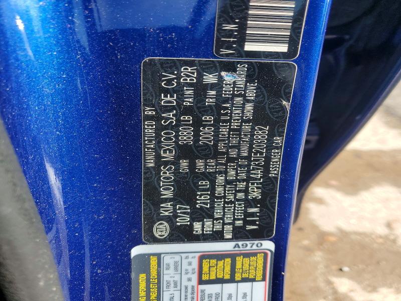 52361816 :رقم المزاد ، 3KPFL4A73JE203882 vin ، 2018 Kia Forte مزاد بيع