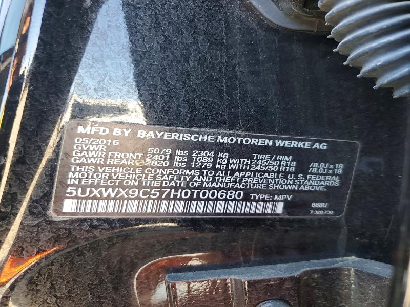 Aukcja sprzedaży 2017 Bmw X3, vin: 5UXWX9C57H0T00680, numer aukcji: 53612876
