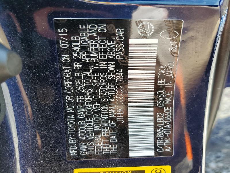 Продажа на аукционе авто 2016 Lexus Es, vin: JTHBK1GG5G2217844, номер лота: 52967676
