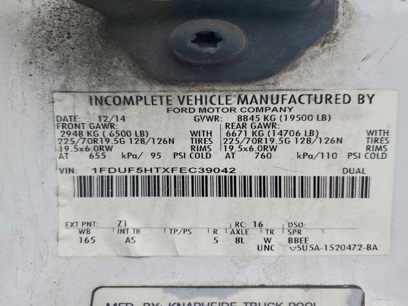 Продажа на аукционе авто 2015 Ford F550, vin: 1FDUF5HTXFEC39042, номер лота: 53767526