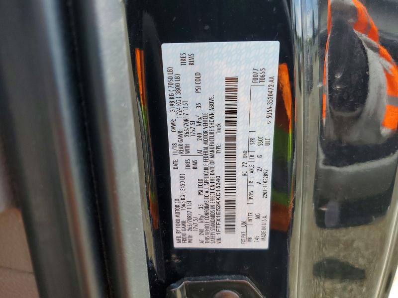 Продажа на аукционе авто 2019 Ford F150, vin: 1FTFX1E52KKC15340, номер лота: 54553066