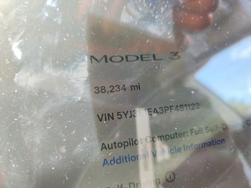 Продажа на аукционе авто 2023 Tesla Model 3, vin: 5YJ3E1EA3PF481122, номер лота: 52835626