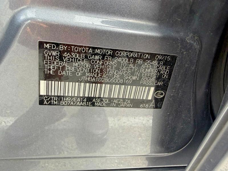 Продажа на аукционе авто 2016 Lexus Is, vin: JTHBA1D28G5008169, номер лота: 54898546