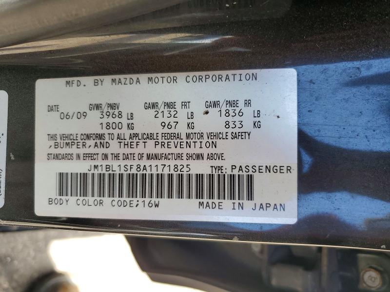 53713496 :رقم المزاد ، JM1BL1SF8A1171825 vin ، 2010 Mazda 3 مزاد بيع