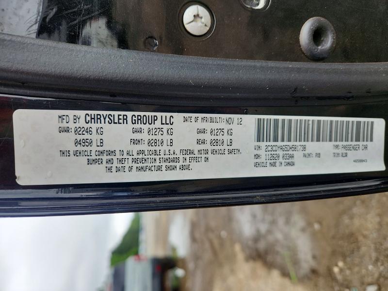 54680626 :رقم المزاد ، 2C3CDYAG5DH581738 vin ، 2013 Dodge Challenger مزاد بيع