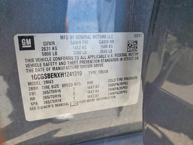 Продаж на аукціоні авто 2017 Chevrolet Colorado, vin: 1GCGSBENXH1241319, номер лоту: 53384346