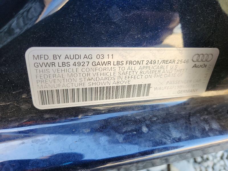 Aukcja sprzedaży 2011 Audi A4, vin: WAUFFAFL9BN047871, numer aukcji: 54119776