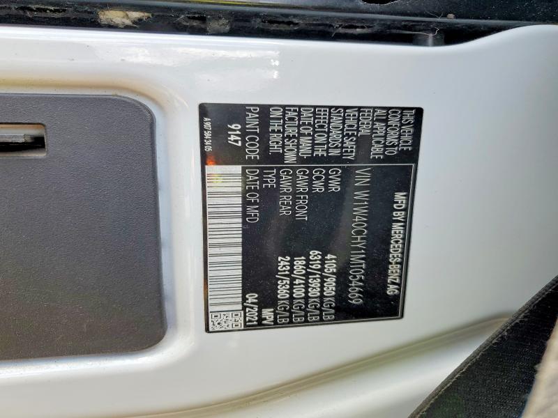 52264276 :رقم المزاد ، W1W40CHY1MT054669 vin ، 2021 Mercedes Benz Sprinter مزاد بيع