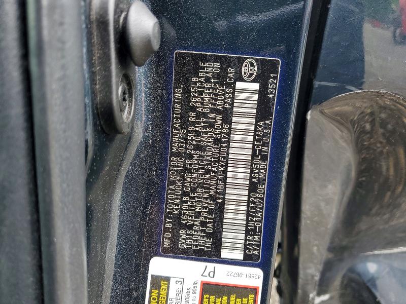 52428506 :رقم المزاد ، 4T1BF1FKXFU041786 vin ، 2015 Toyota Camry مزاد بيع