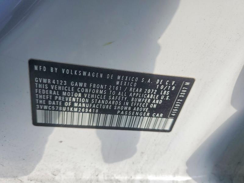 Aukcja sprzedaży 2019 Volkswagen Jetta, vin: 3VWC57BU1KM269418, numer aukcji: 53525606