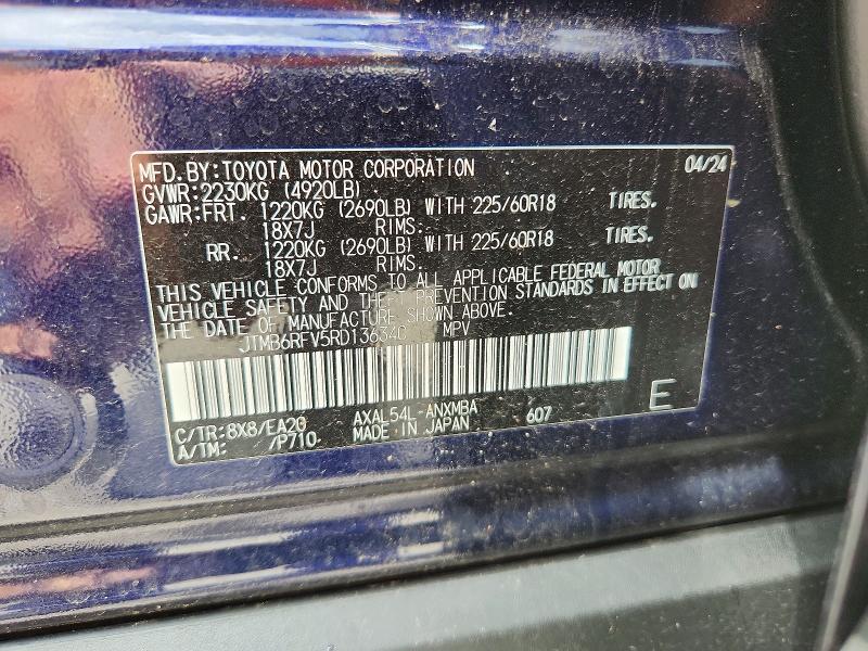 Aukcja sprzedaży 2024 Toyota Rav4, vin: JTMB6RFV5RD136340, numer aukcji: 54769066