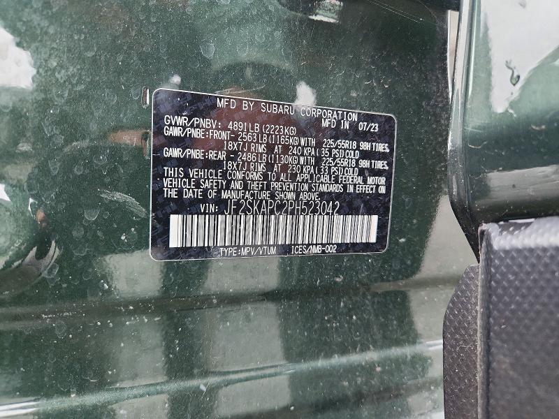 Aukcja sprzedaży 2023 Subaru Forester, vin: JF2SKAPC2PH523042, numer aukcji: 54526636