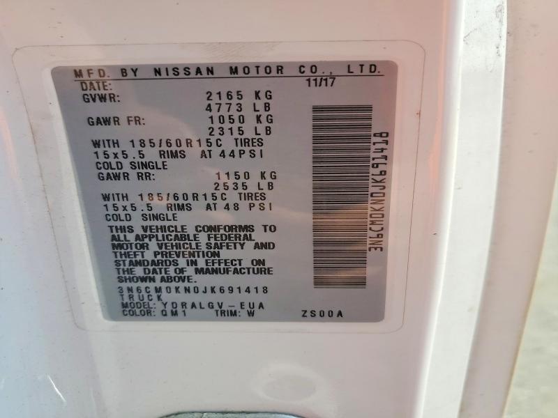 Aukcja sprzedaży 2018 Nissan Nv200, vin: 3N6CM0KN0JK691418, numer aukcji: 52608296