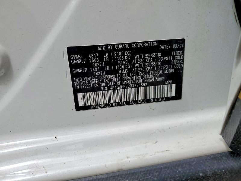 Продажа на аукционе авто 2024 Subaru Crosstrek, vin: 4S4GUHF62R3781592, номер лота: 53602066