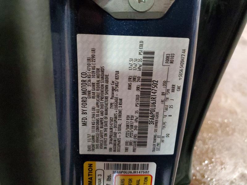 Aukcja sprzedaży 2018 Ford Fusion, vin: 3FA6P0LU6JR147502, numer aukcji: 53967246