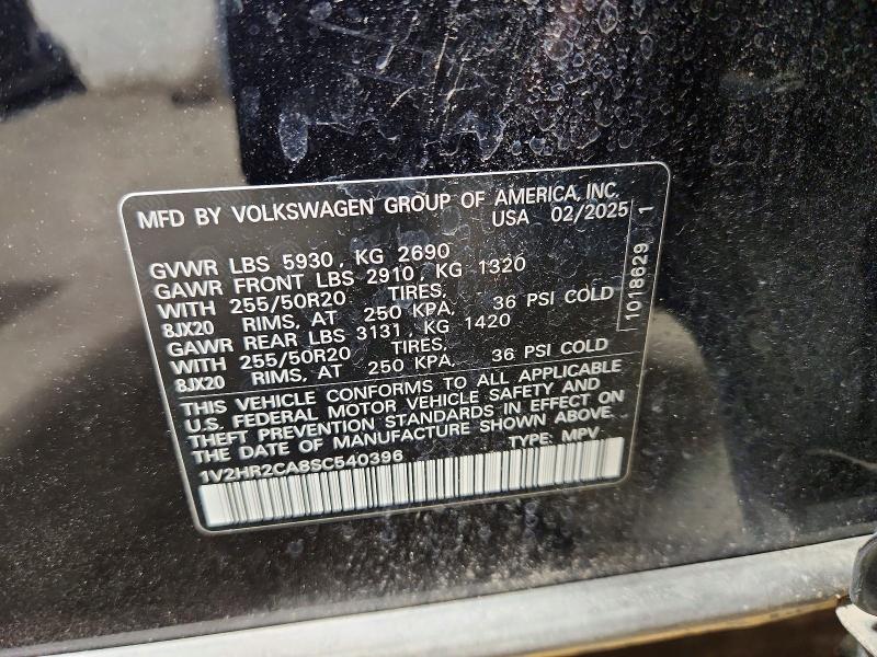 55126656 :رقم المزاد ، 1V2HR2CA8SC540396 vin ، 2025 Volkswagen Atlas مزاد بيع