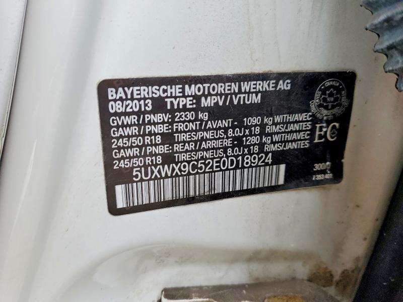 Aukcja sprzedaży 2014 Bmw X3, vin: 5UXWX9C52E0D18924, numer aukcji: 52396016