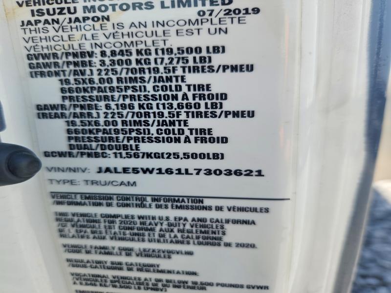 Продажа на аукционе авто 2020 Isuzu Nrr, vin: JALE5W161L7303621, номер лота: 52543196